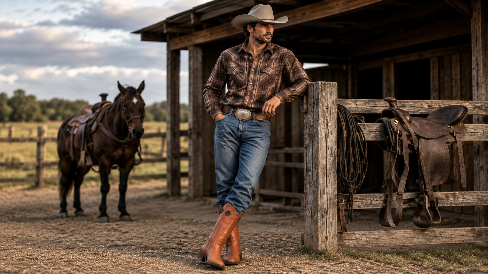 Hondo Style 7875 Natural Retan Cowboy Boots