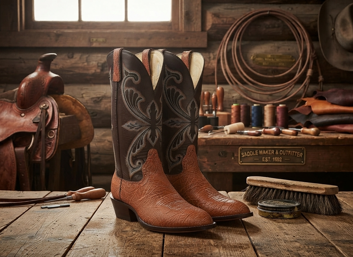 Hondo Style 9604 Walnut Spanish Shoulder Cowboy Boots